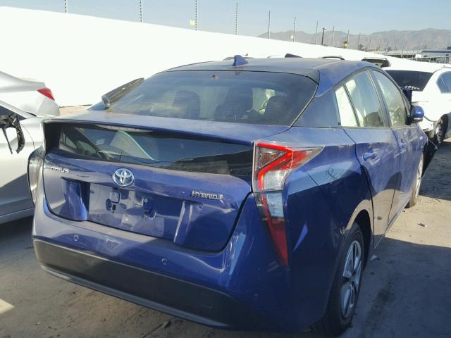 JTDKBRFU3H3045476 - 2017 TOYOTA PRIUS BLUE photo 4