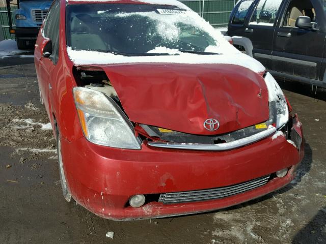 JTDKB20U777569320 - 2007 TOYOTA PRIUS RED photo 9