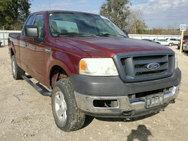 1FTPX14515NB95882 - 2005 FORD F150 MAROON photo 1