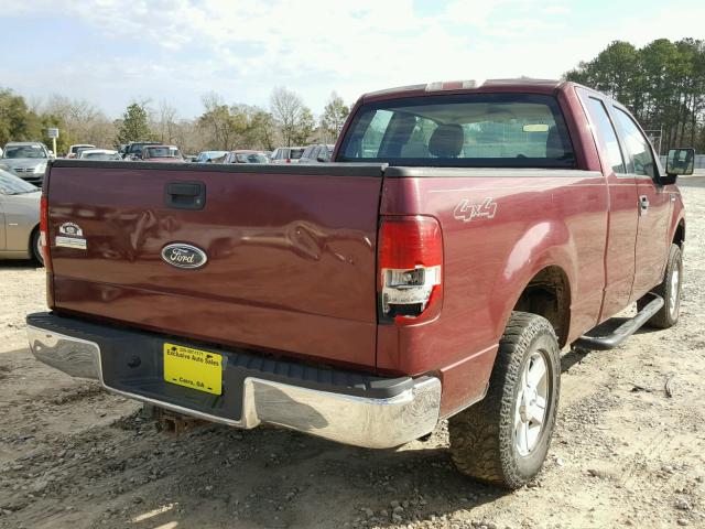 1FTPX14515NB95882 - 2005 FORD F150 MAROON photo 4