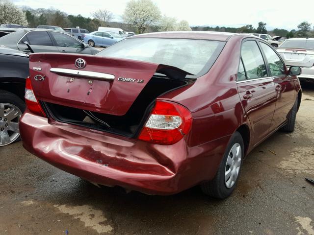 4T1BE32K23U154650 - 2003 TOYOTA CAMRY LE MAROON photo 4