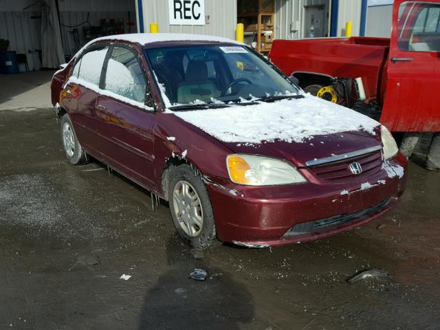 2HGES166X2H521258 - 2002 HONDA CIVIC LX BURGUNDY photo 1