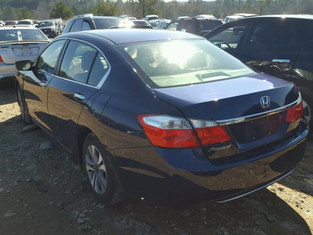 1HGCR2F37DA258453 - 2013 HONDA ACCORD LX BLUE photo 3