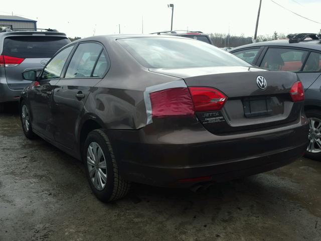 3VW2K7AJ1BM379087 - 2011 VOLKSWAGEN JETTA BASE ყავისფერი ფოტო 3