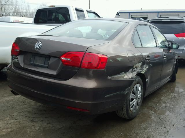 3VW2K7AJ1BM379087 - 2011 VOLKSWAGEN JETTA BASE ყავისფერი ფოტო 4