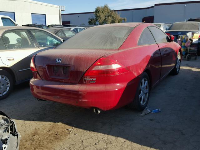 1HGCM82623A011616 - 2003 HONDA ACCORD EX RED photo 4