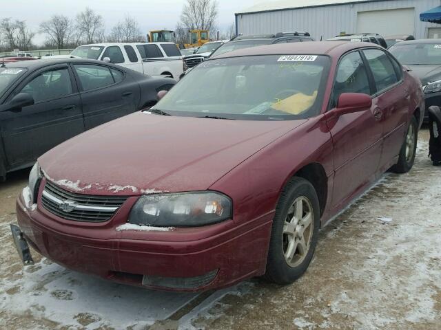 2G1WH55K459235405 - 2005 CHEVROLET IMPALA LS RED photo 2