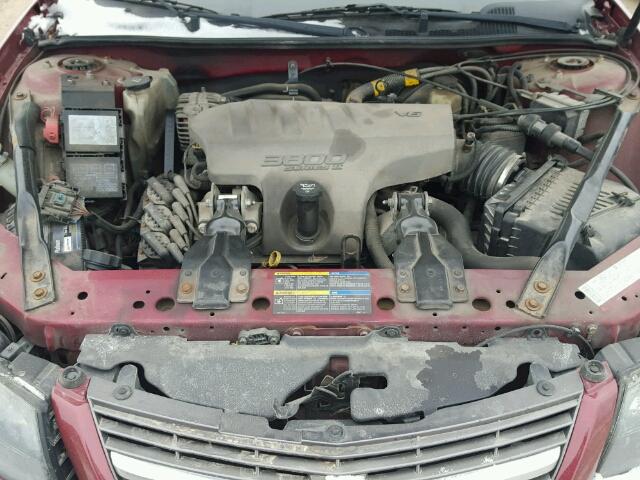 2G1WH55K459235405 - 2005 CHEVROLET IMPALA LS RED photo 7