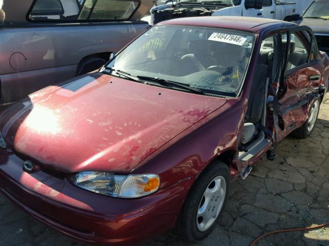 1Y1SK5286YZ426295 - 2000 CHEVROLET GEO PRIZM BURGUNDY photo 2