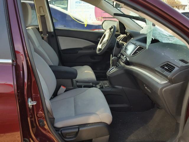 2HKRM4H51GH723226 - 2016 HONDA CR-V EX BURGUNDY photo 5