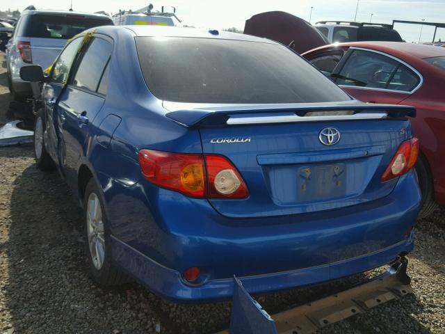 1NXBU4EE5AZ191817 - 2010 TOYOTA COROLLA BA BLUE photo 3