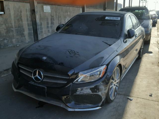 55SWF4JB7GU177087 - 2016 MERCEDES-BENZ C 300 BLACK photo 2