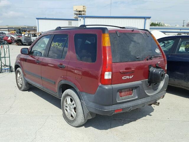 SHSRD788X4U220339 - 2004 HONDA CR-V EX MAROON photo 3