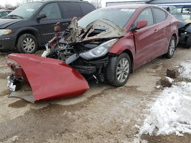 5NPDH4AE9GH777818 - 2016 HYUNDAI ELANTRA SE RED photo 2