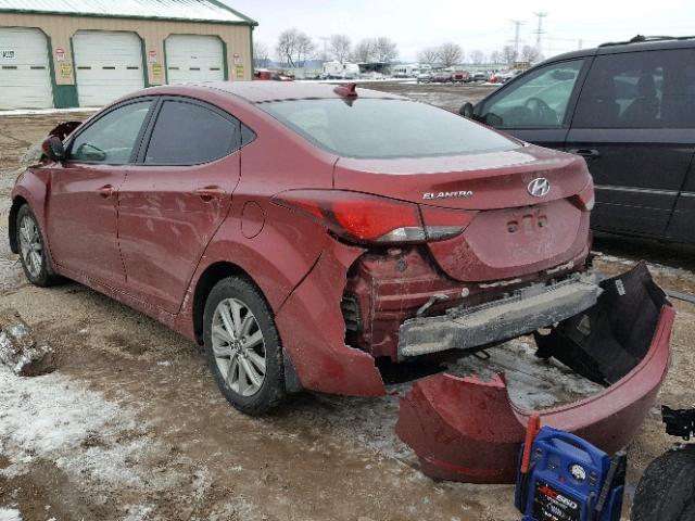 5NPDH4AE9GH777818 - 2016 HYUNDAI ELANTRA SE RED photo 3