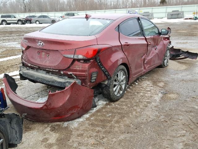 5NPDH4AE9GH777818 - 2016 HYUNDAI ELANTRA SE RED photo 4