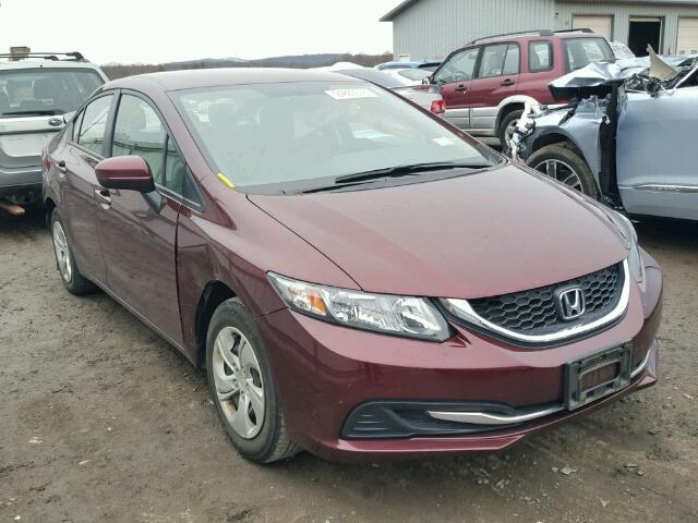 19XFB2F59FE235080 - 2015 HONDA CIVIC LX MAROON photo 1