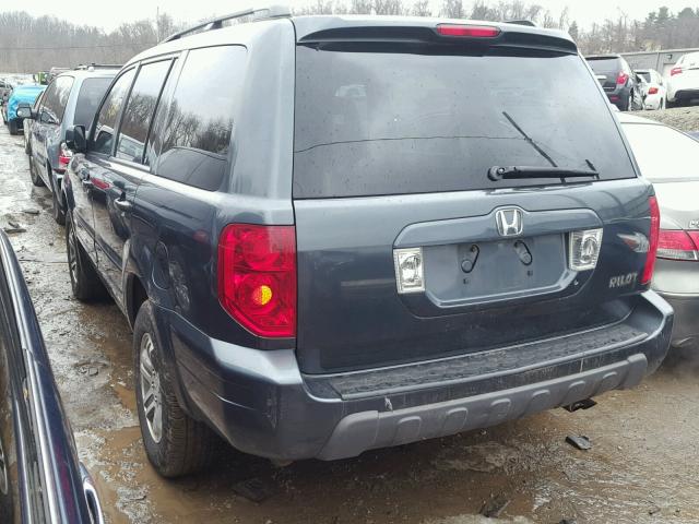 2HKYF18414H510557 - 2004 HONDA PILOT EX BLUE photo 3