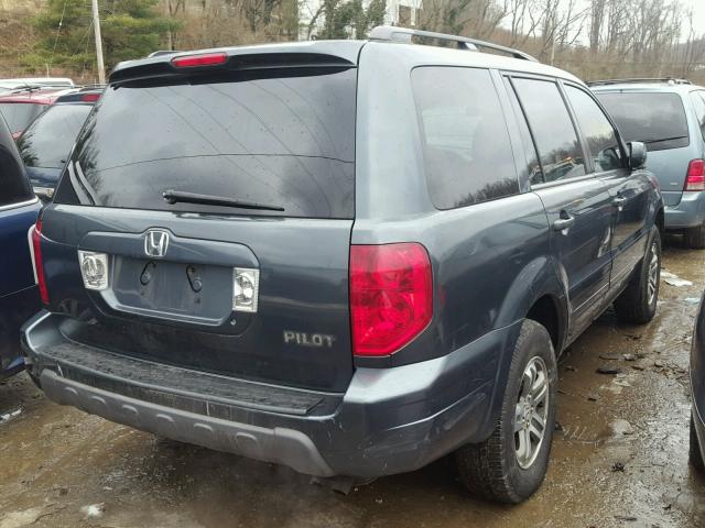 2HKYF18414H510557 - 2004 HONDA PILOT EX BLUE photo 4