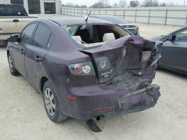 JM1BK12F671614520 - 2007 MAZDA 3 I PURPLE photo 3