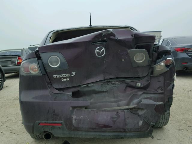 JM1BK12F671614520 - 2007 MAZDA 3 I PURPLE photo 9