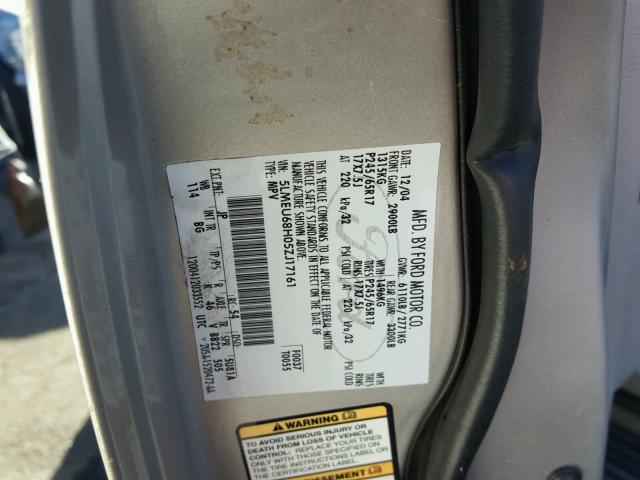 5LMEU68H05ZJ17161 - 2005 LINCOLN AVIATOR 银色 照片 10