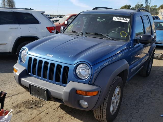 1J4GL48K53W538711 - 2003 JEEP LIBERTY SP BLUE photo 2