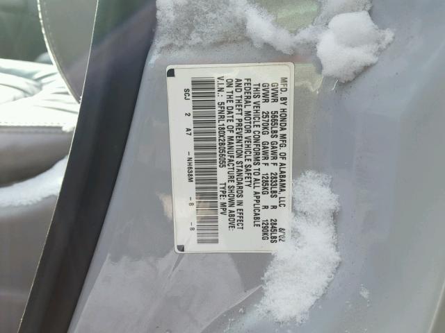 5FNRL180X2B056055 - 2002 HONDA ODYSSEY EX SILVER photo 10