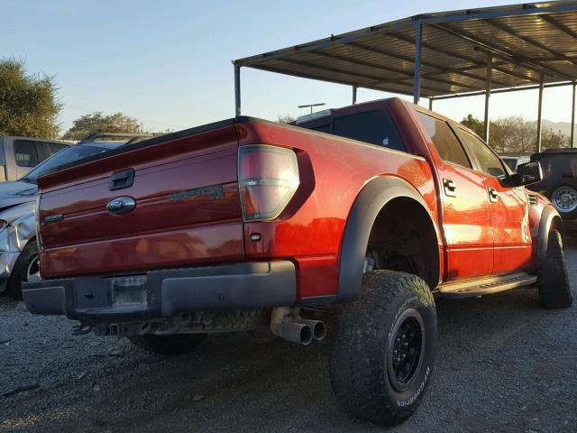 1FTFW1R62EFA93761 - 2014 FORD F150 SVT R RED photo 4