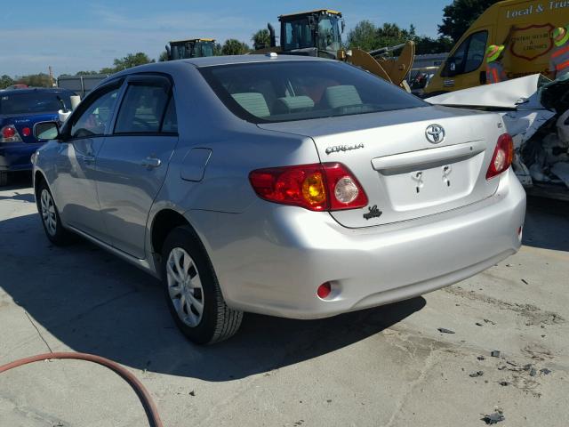 2T1BU4EE9AC323706 - 2010 TOYOTA COROLLA BA SILVER photo 3