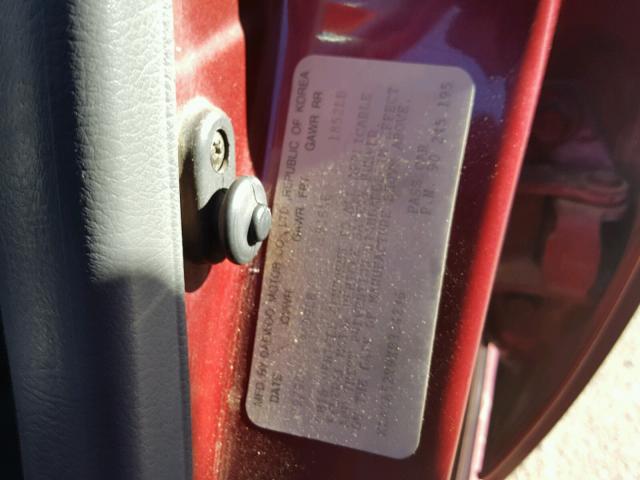 KLATA52Y9XB334236 - 1999 DAEWOO LANOS S 栗色 照片 10