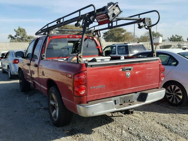 1D7HA18267S204933 - 2007 DODGE RAM 1500 S BURGUNDY photo 3