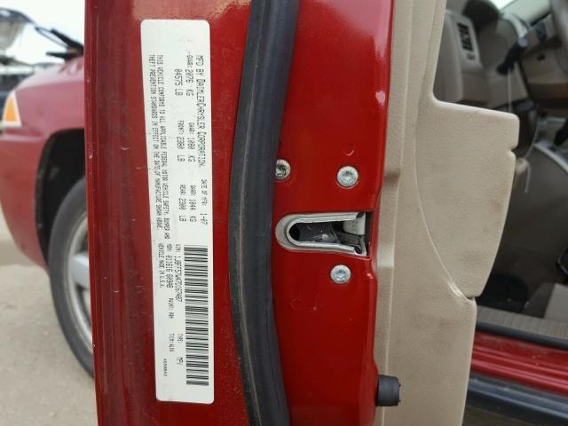 1J8FF57W47D167487 - 2007 JEEP COMPASS LI RED photo 10