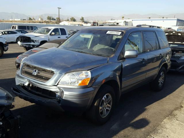 5FNYF18465B057682 - 2005 HONDA PILOT EX BLUE photo 2