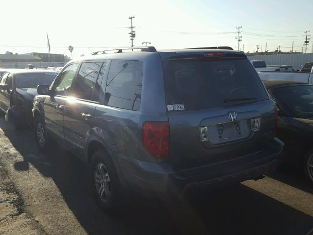 5FNYF18465B057682 - 2005 HONDA PILOT EX BLUE photo 3