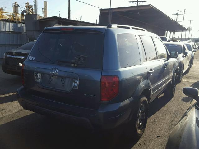 5FNYF18465B057682 - 2005 HONDA PILOT EX BLUE photo 4