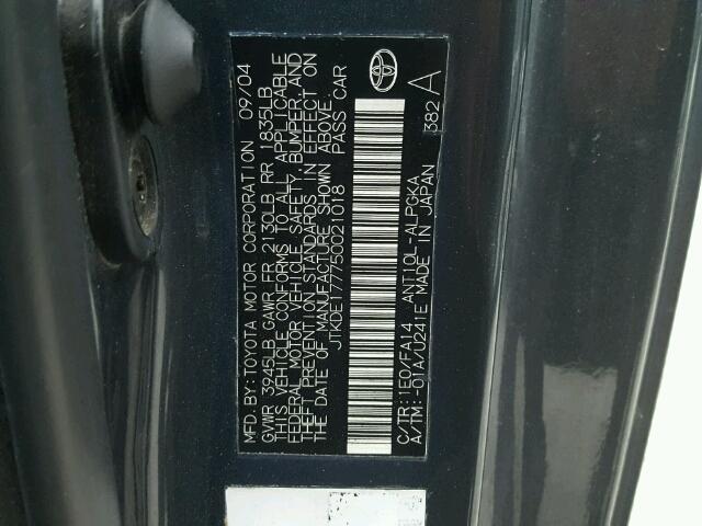 JTKDE177750021018 - 2005 TOYOTA SCION TC 石墨色 照片 10