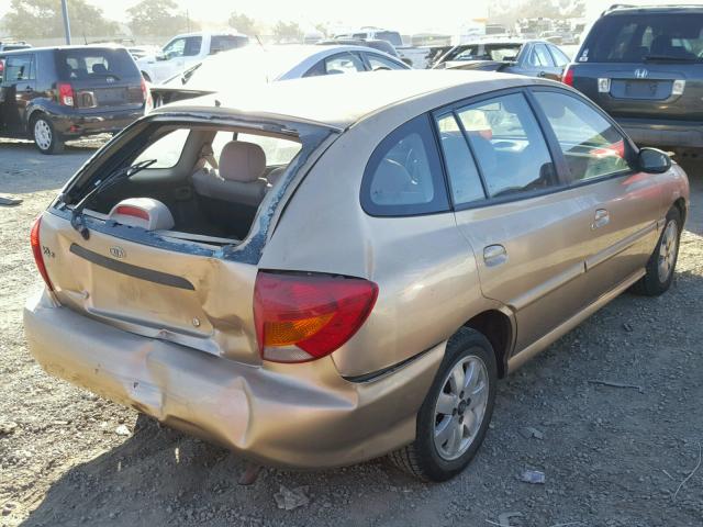 KNADC163526066749 - 2002 KIA RIO CINCO SILVER photo 4