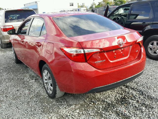 2T1BURHE0GC593957 - 2016 TOYOTA COROLLA L RED photo 3