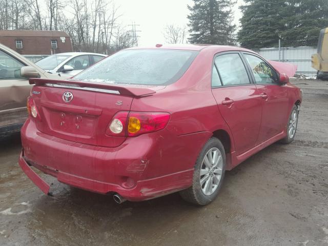 2T1BU40E29C139582 - 2009 TOYOTA COROLLA BA RED photo 4