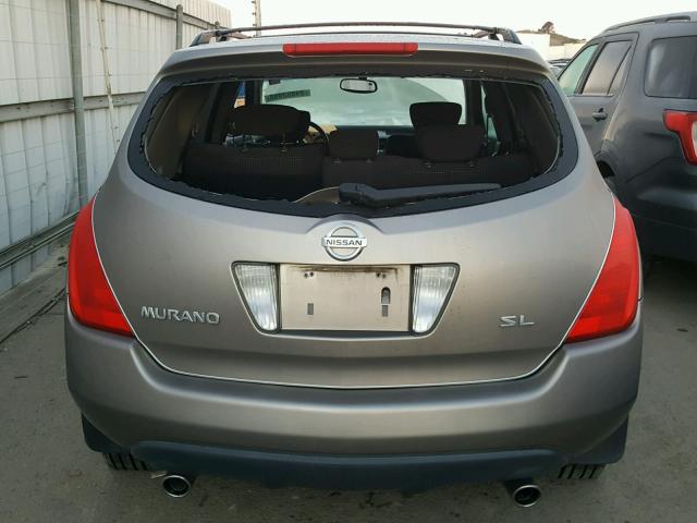 JN8AZ08T44W226980 - 2004 NISSAN MURANO SL GRAY photo 9