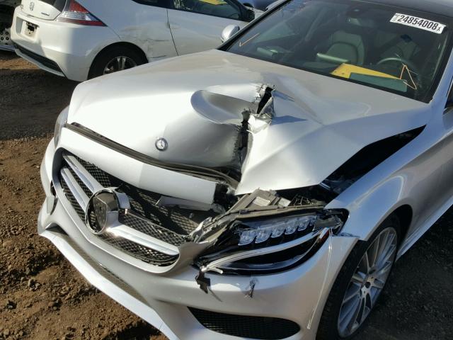 55SWF4JB6HU179396 - 2017 MERCEDES-BENZ C 300 SILVER photo 9