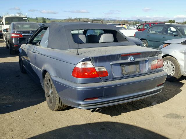 WBABS33462PG84579 - 2002 BMW 325 CI BLUE photo 3