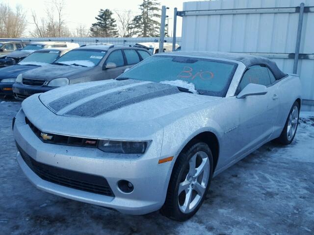 2G1FC3D32E9189828 - 2014 CHEVROLET CAMARO LT SILVER photo 2