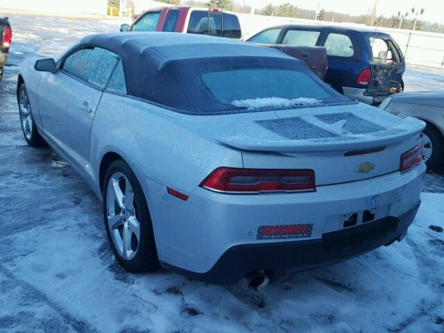 2G1FC3D32E9189828 - 2014 CHEVROLET CAMARO LT SILVER photo 3