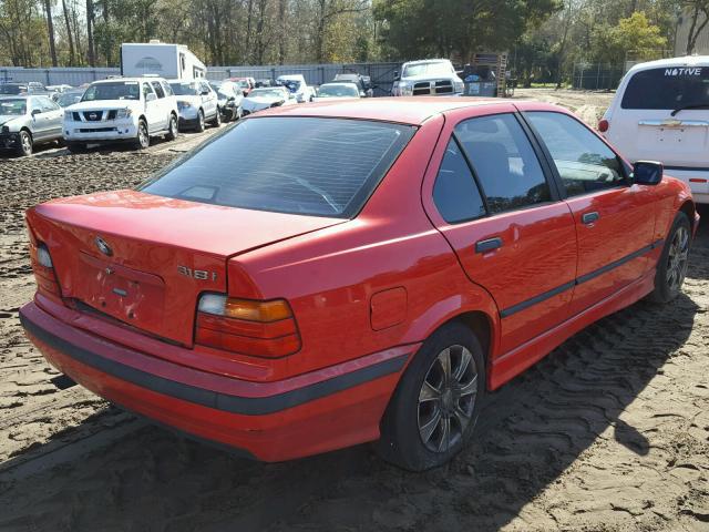 WBACC0326VEK23314 - 1997 BMW 318 I AUTO RED photo 4