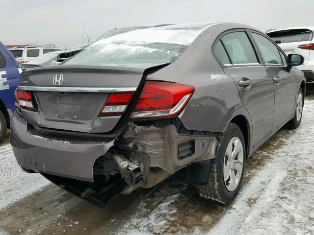 19XFB2F50FE042025 - 2015 HONDA CIVIC LX GRAY photo 4