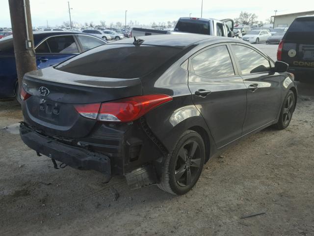 5NPDH4AEXCH138731 - 2012 HYUNDAI ELANTRA GL BLACK photo 4