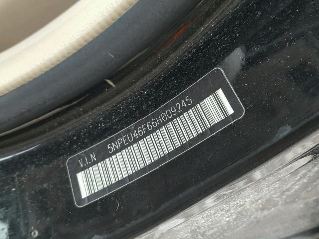 5NPEU46F66H009245 - 2006 HYUNDAI SONATA BLACK photo 10