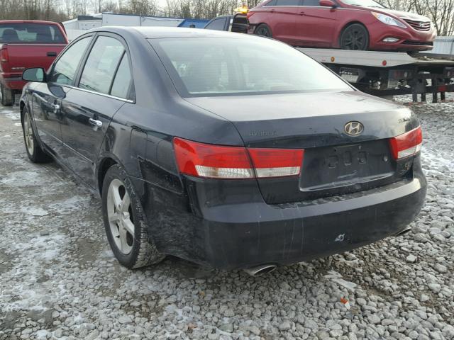 5NPEU46F66H009245 - 2006 HYUNDAI SONATA BLACK photo 3